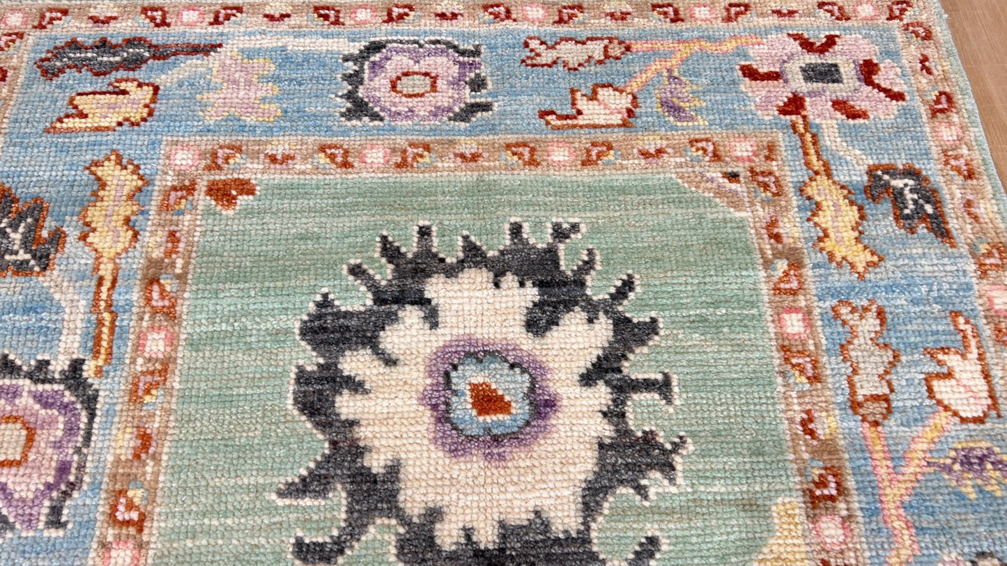 Floral Oushak 2'6"x4' Area Rug