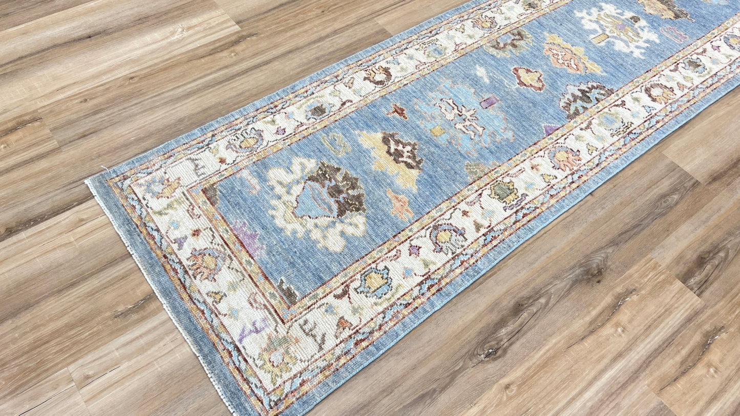 Floral Oushak Runner 2'6"x10'1" Area Rug
