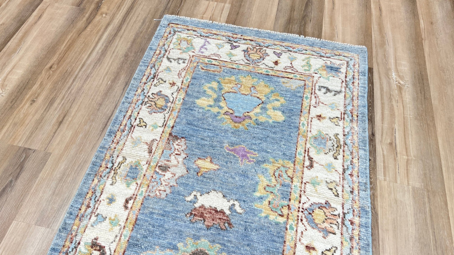 Floral Oushak Runner 2'6"x10'1" Area Rug