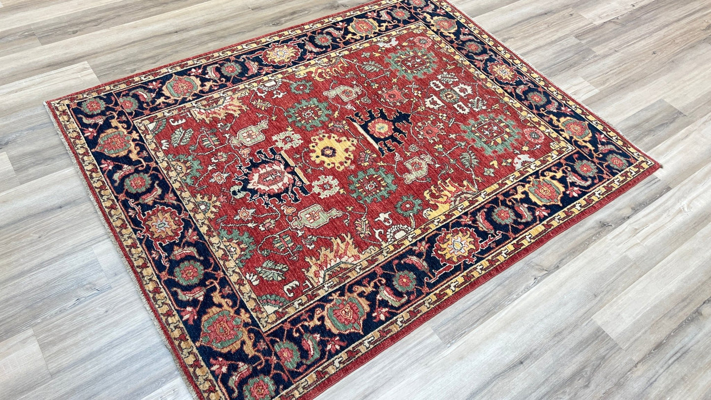 Transitional Heriz 5'1"x6'6" Area Rug