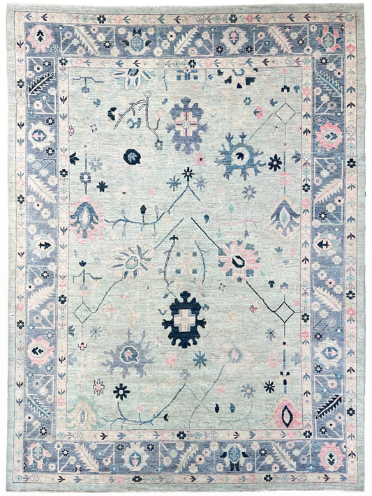 Floral Oushak 10'3"x13'9" Area Rug