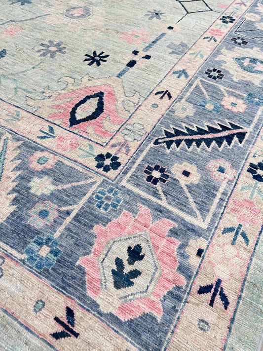 Floral Oushak 10'3"x13'9" Area Rug