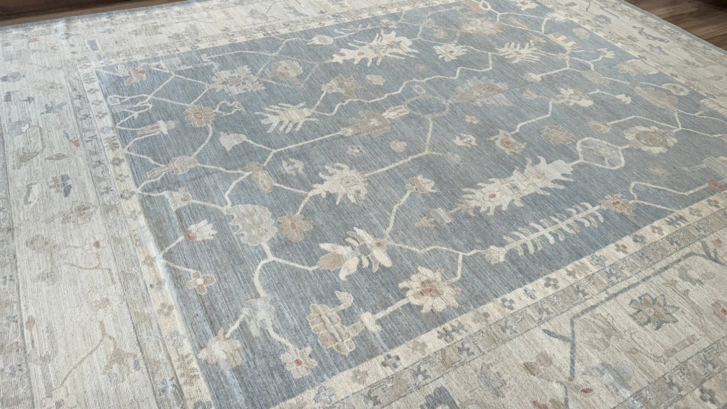 Floral Oushak 12'3"x14'10" Area Rug