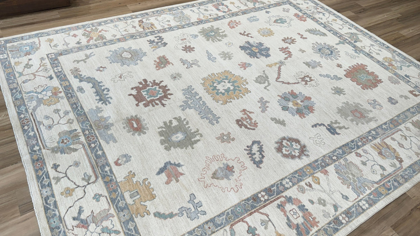 Floral Oushak 9'2"x11'9" Area Rug