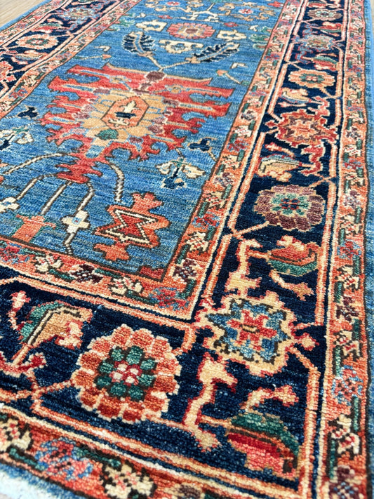 Transitional Heriz Runner 2'6"x7'8" Area Rug