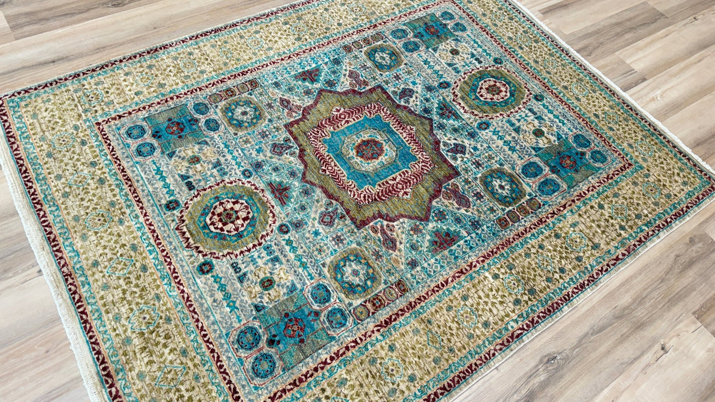 Transitional Mamluk 5'2"x6'10" Area Rug