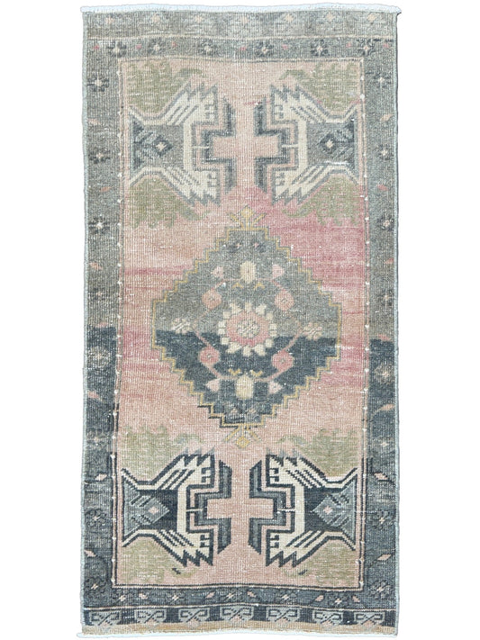Turkish Vintage 1'9"x3'5" Area Rug