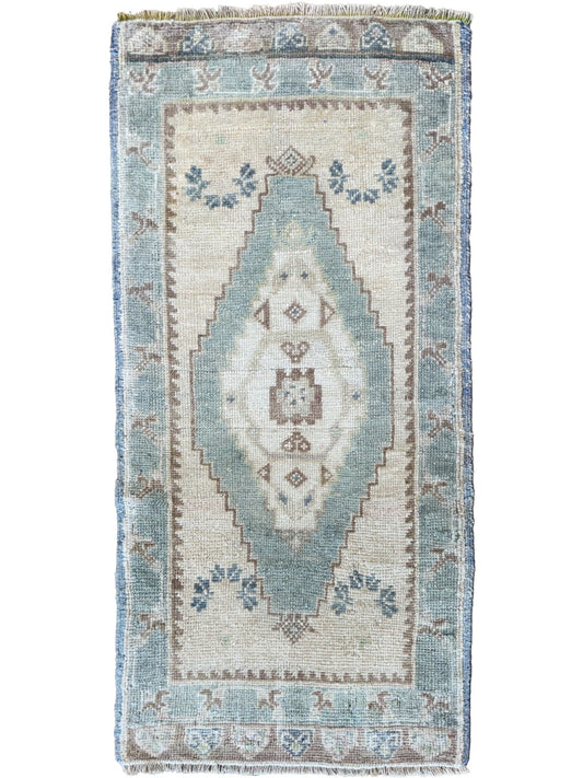 Turkish Vintage 1'9"x3'7" Area Rug