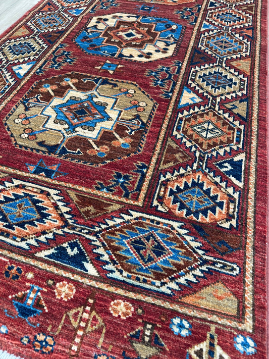 Transitional Bokhara Runner 2'9"x9'9" Area Rug