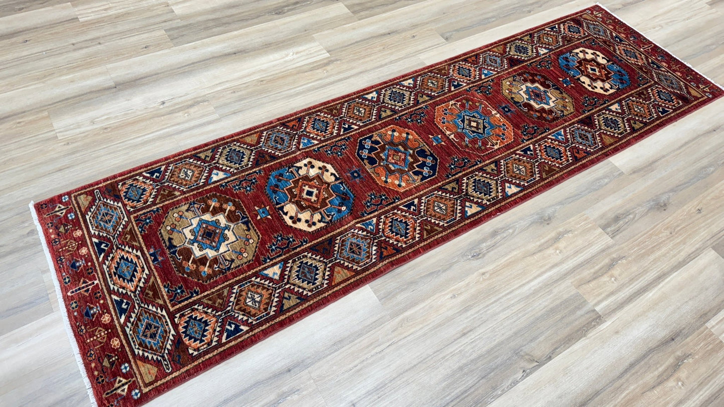 Transitional Bokhara Runner 2'9"x9'9" Area Rug