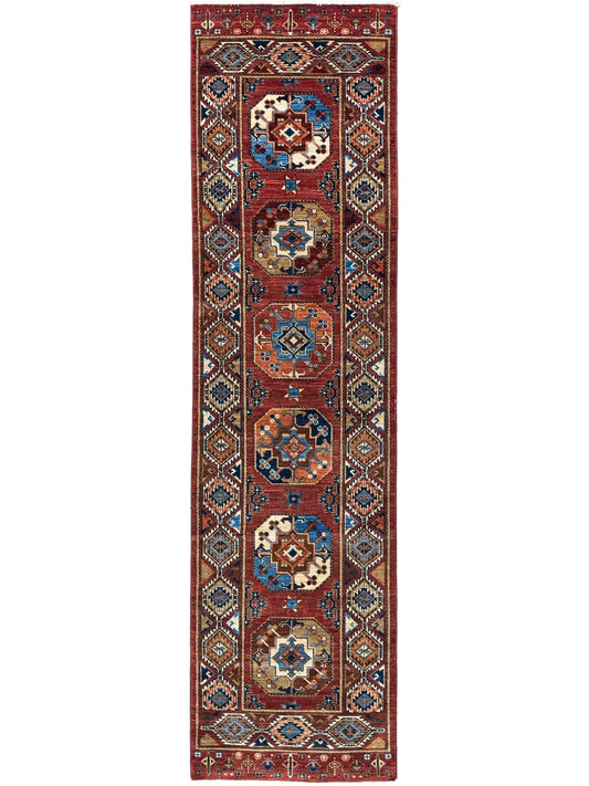 Transitional Bokhara Runner 2'9"x9'9" Area Rug