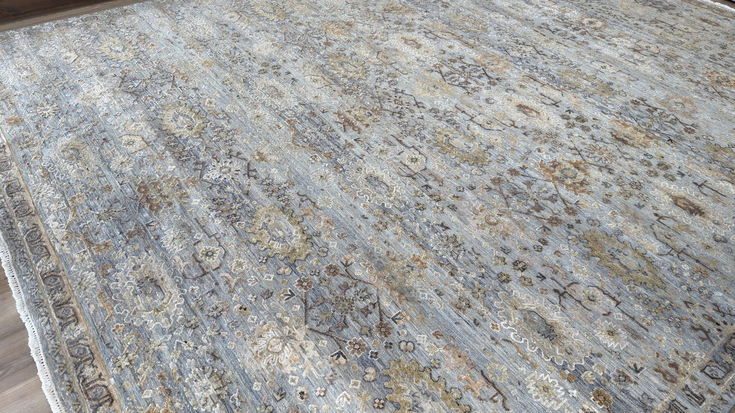 Vintage Look Oushak 12'1"x15'2" Area Rug