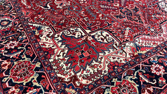 Antique Heriz 9'10"x12'4" Area Rug