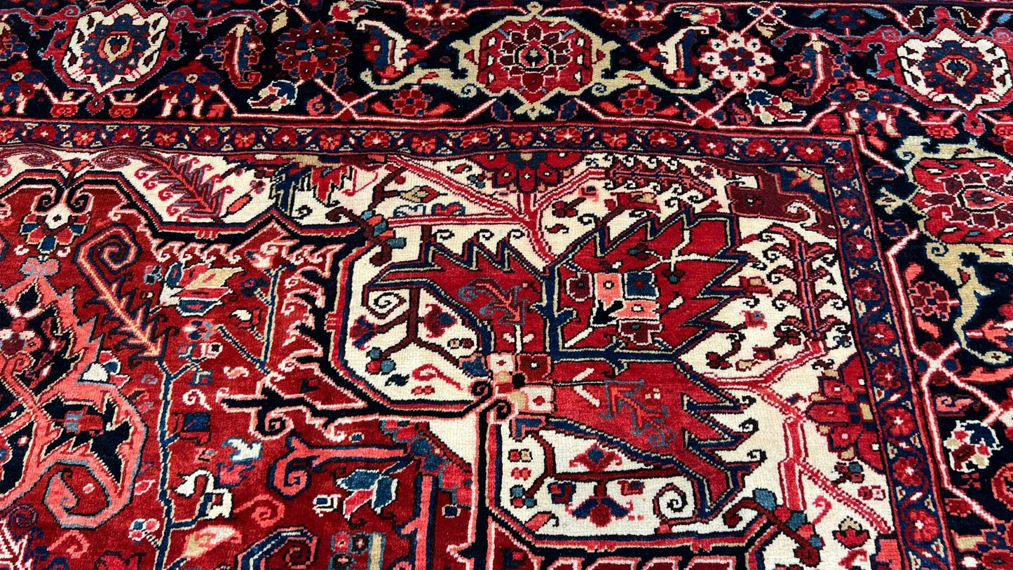 Antique Heriz 9'10"x12'4" Area Rug