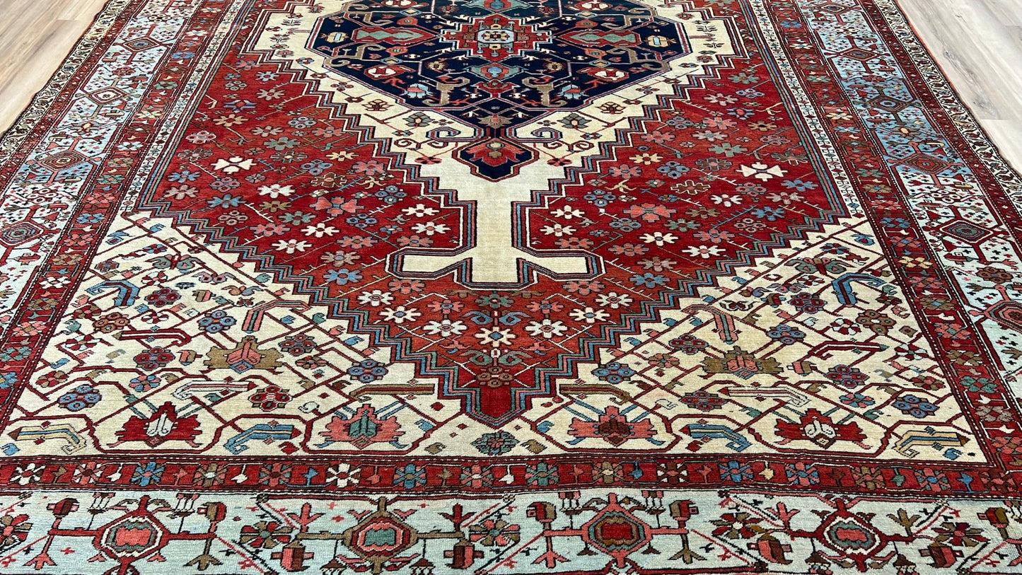 Antique Persian Serapi 10'8"x14'7" Area Rug