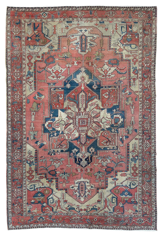 Antique Persian Serapi 9'3"x12'6" Area Rug