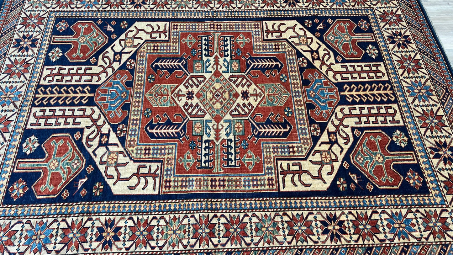 Geometric Kazak 5'10"x7'11" - Wooden Looms Rug Gallery