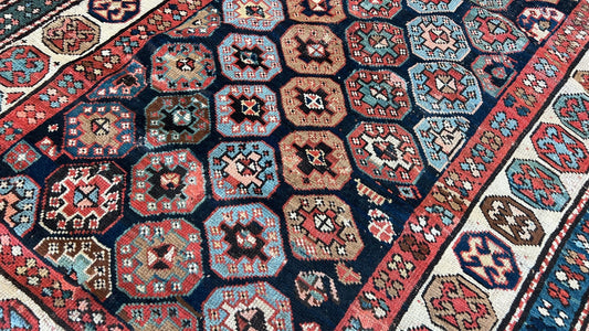 Caucasian Shirvan Runner 3'7"x8' Area Rug