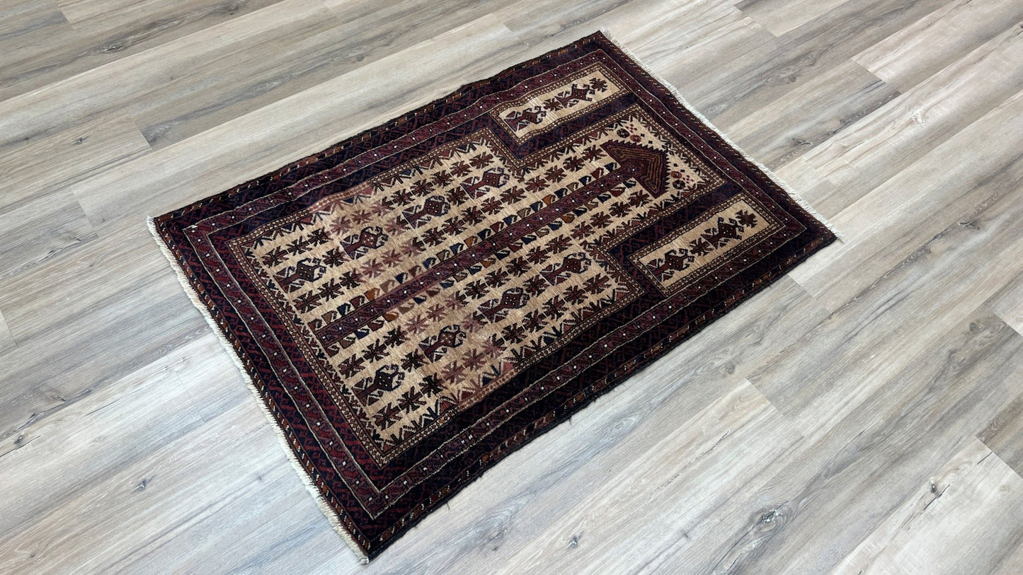 Tribal Baluch 3'x4'4" Area Rug