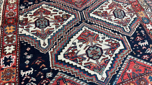 Kurdish Geometric Runner 3'9"x8'1" Area Rug