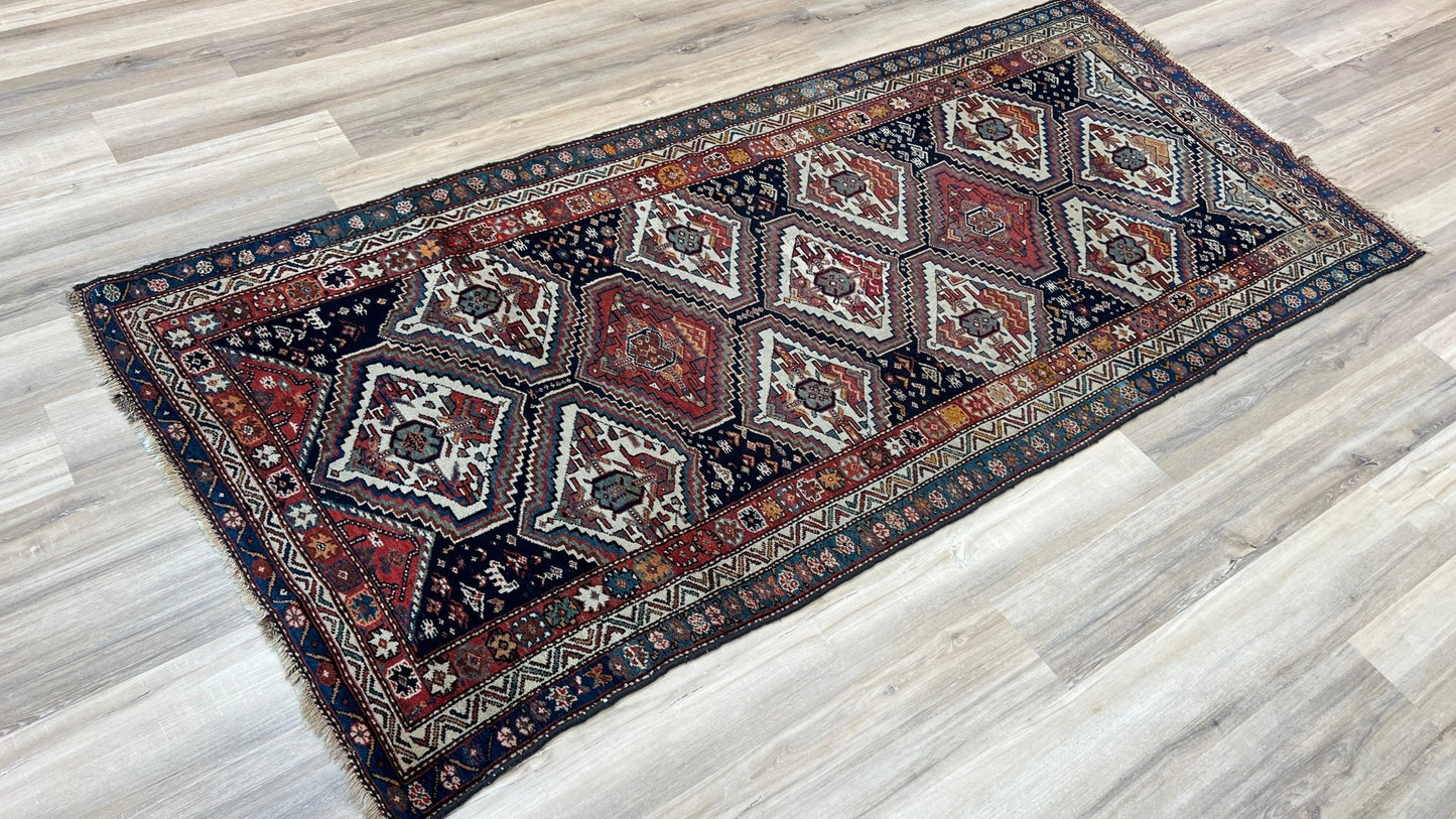 Kurdish Geometric Runner 3'9"x8'1" Area Rug