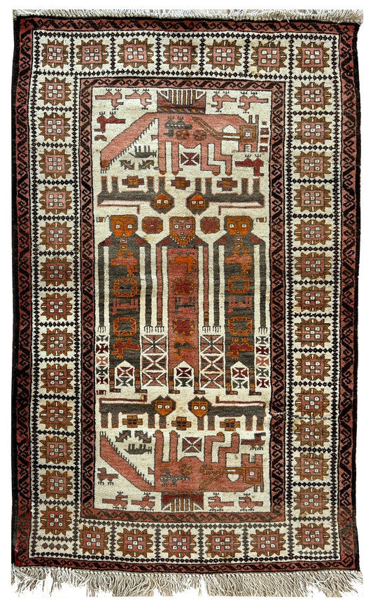 Persian Baluch 3'x5'5" Area Rug