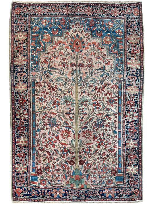 Persian Sarouk Farahan 4'4"x6'6" Area Rug