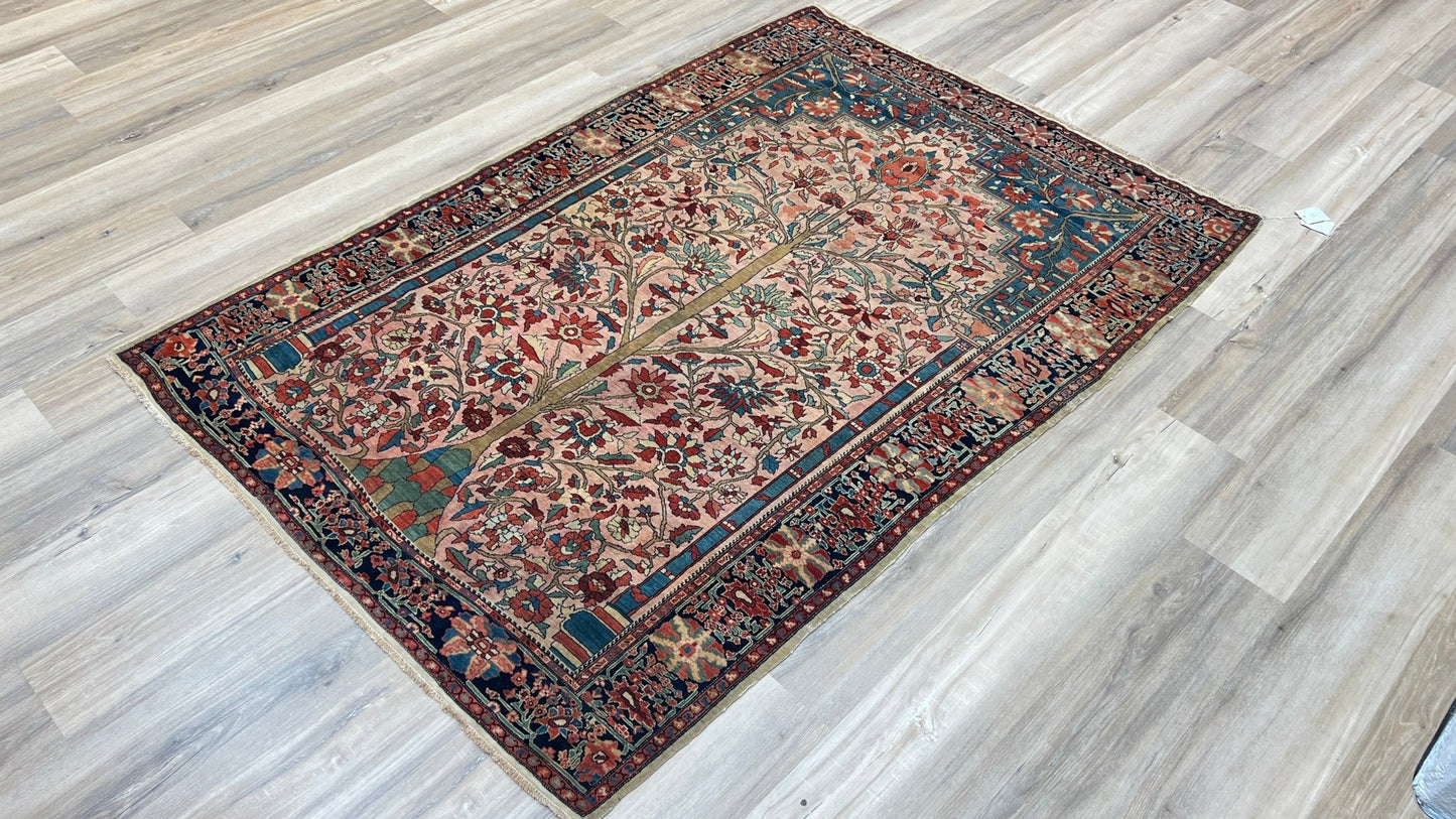 Persian Sarouk Farahan 4'4"x6'6" Area Rug