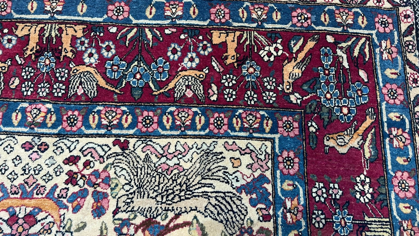 Antique Isfahan 4'6"x7' Area Rug
