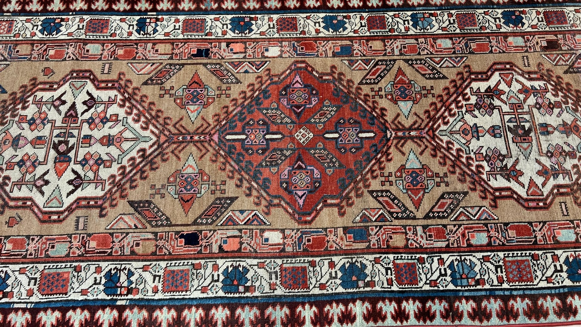 Antique Serab Runner 3'5"x8'8" Area Rug