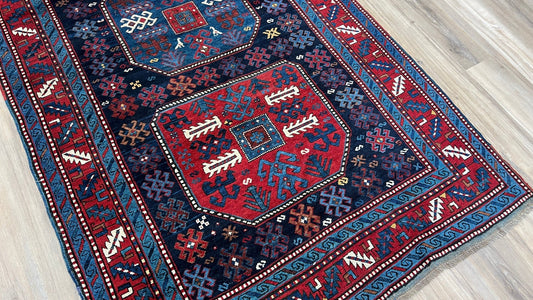 Caucasian Kazak 4'6"x8'4" Area Rug