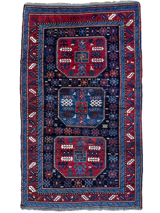 Caucasian Kazak 4'6"x8'4" Area Rug