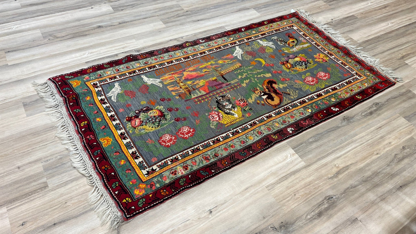 Caucasian Karabakh 3'11'''x7'5" Area Rug