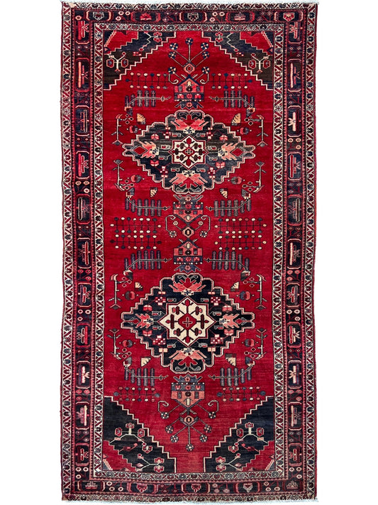 Persian Hamadan Runner 5'1"x9'10" Area Rug