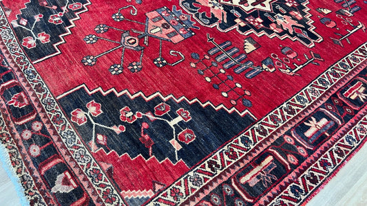 Persian Hamadan Runner 5'1"x9'10" Area Rug