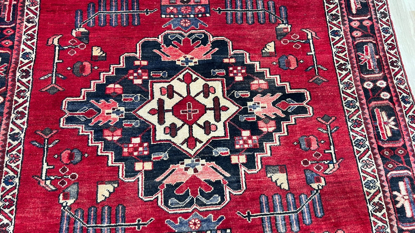 Persian Hamadan Runner 5'1"x9'10" Area Rug