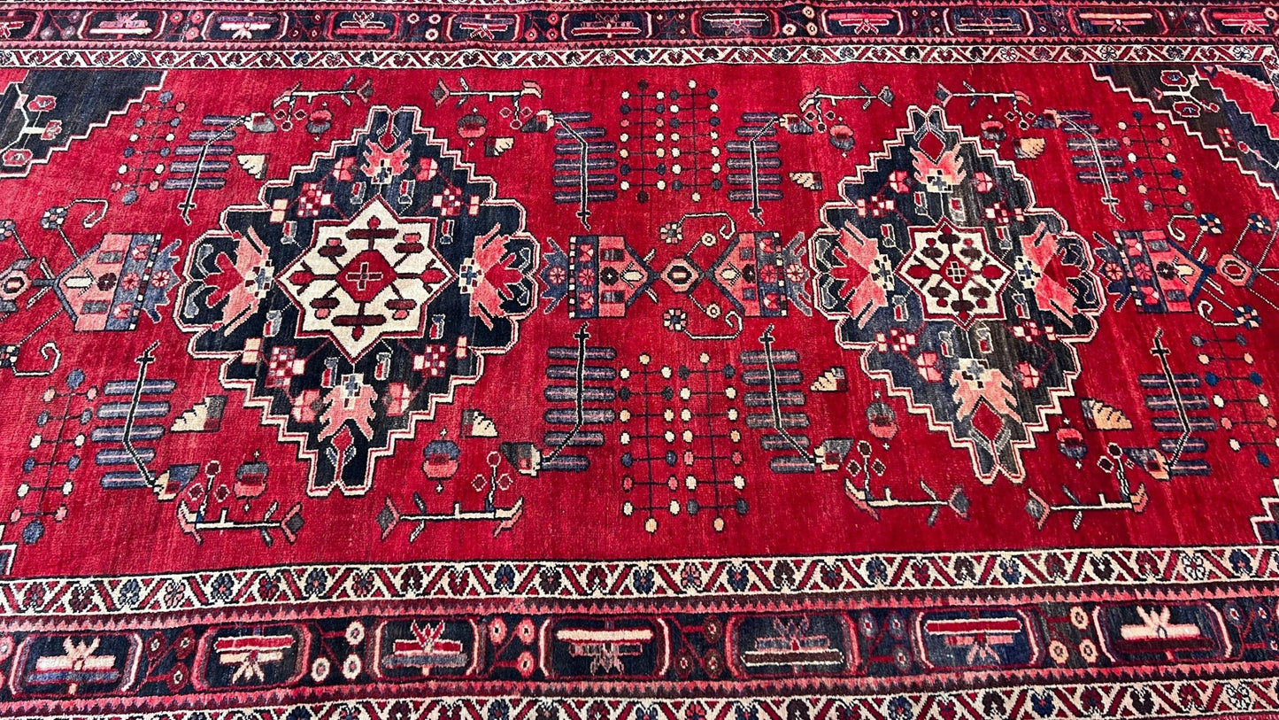 Persian Hamadan Runner 5'1"x9'10" Area Rug