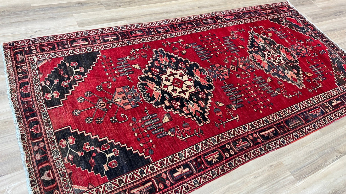 Persian Hamadan Runner 5'1"x9'10" Area Rug