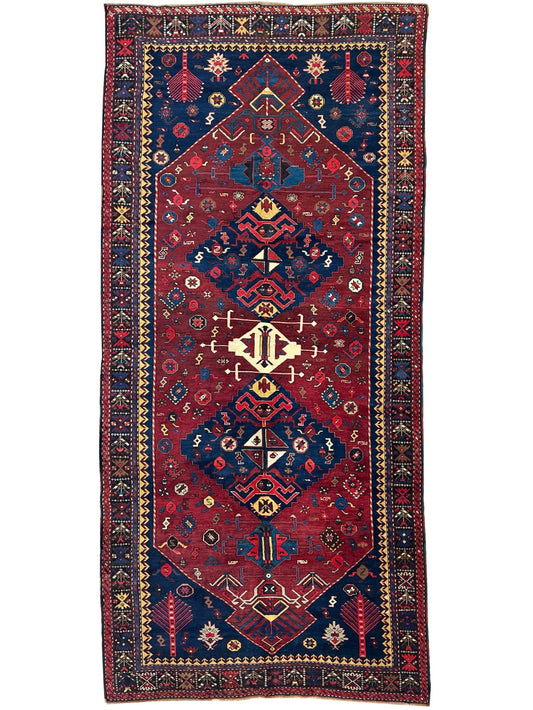 Caucasian Kazak Runner 5'6"x11'8" Area Rug