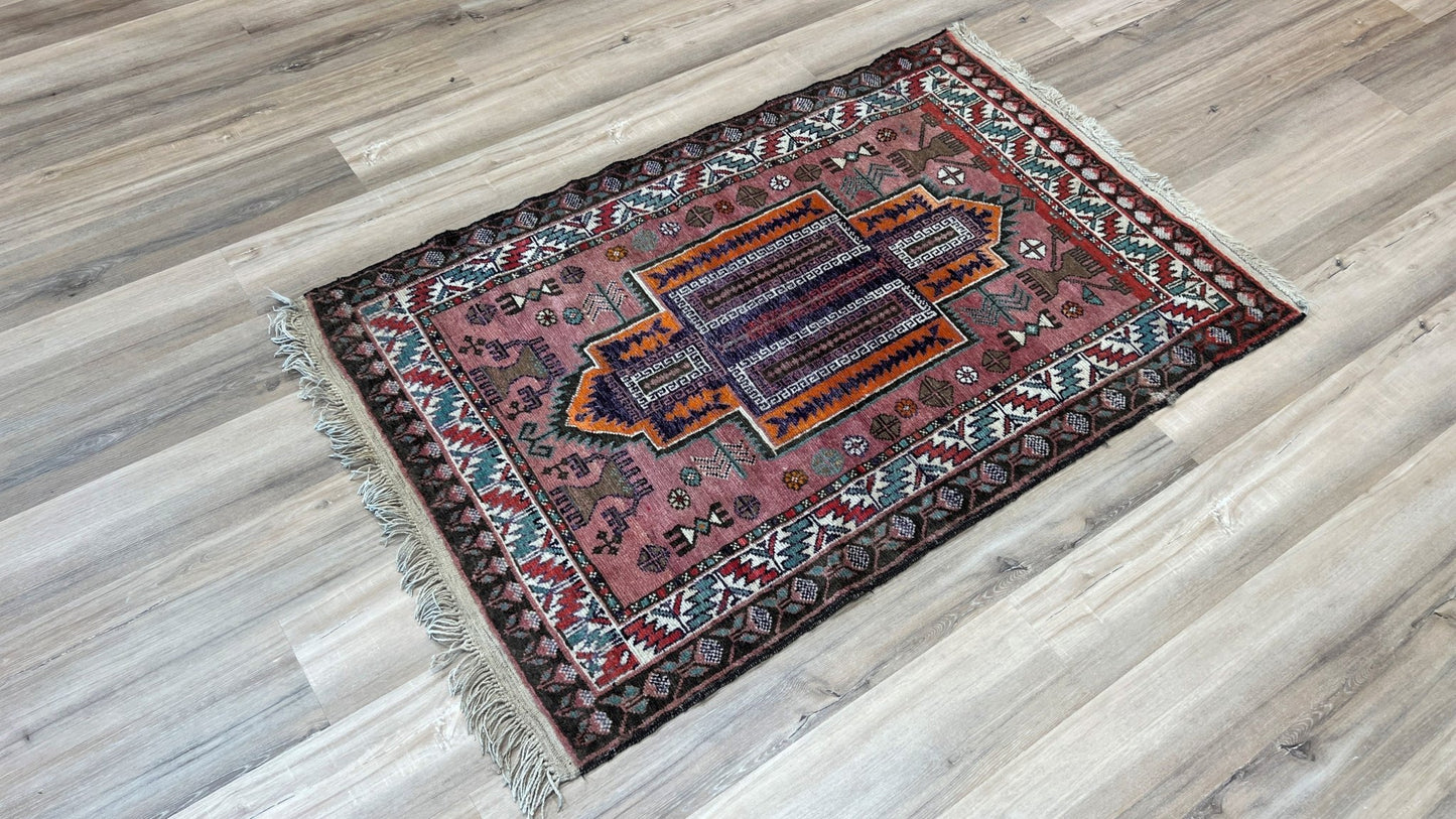 Tribal Baluch 3'3"x5' Area Rug