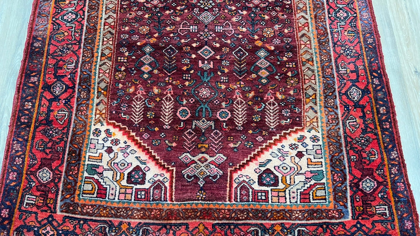 Persian Zanjan Runner 4'3"x9'7" Area Rug