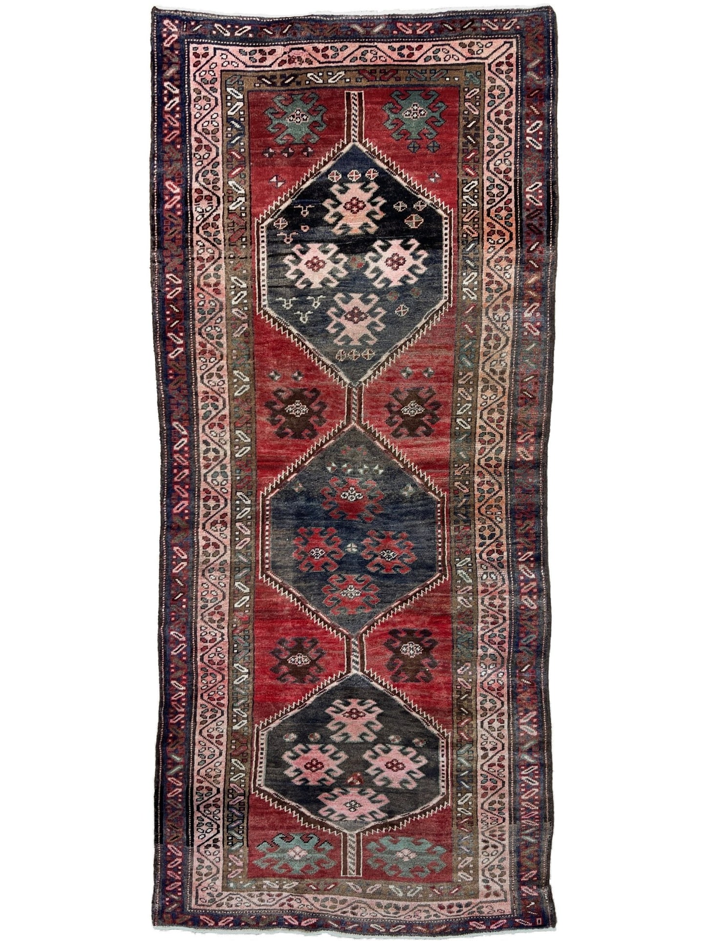 Persian Hamadan Runner 3'11"x8'10" Area Rug