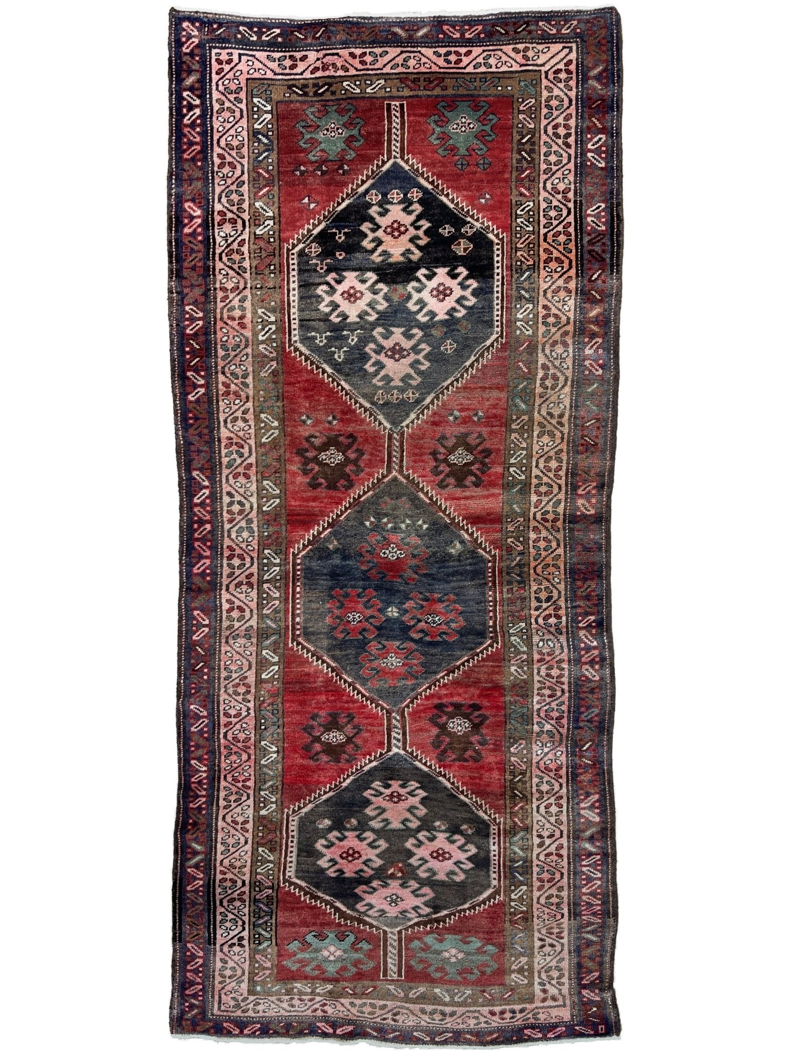 Persian Hamadan Runner 3'11"x8'10" Area Rug