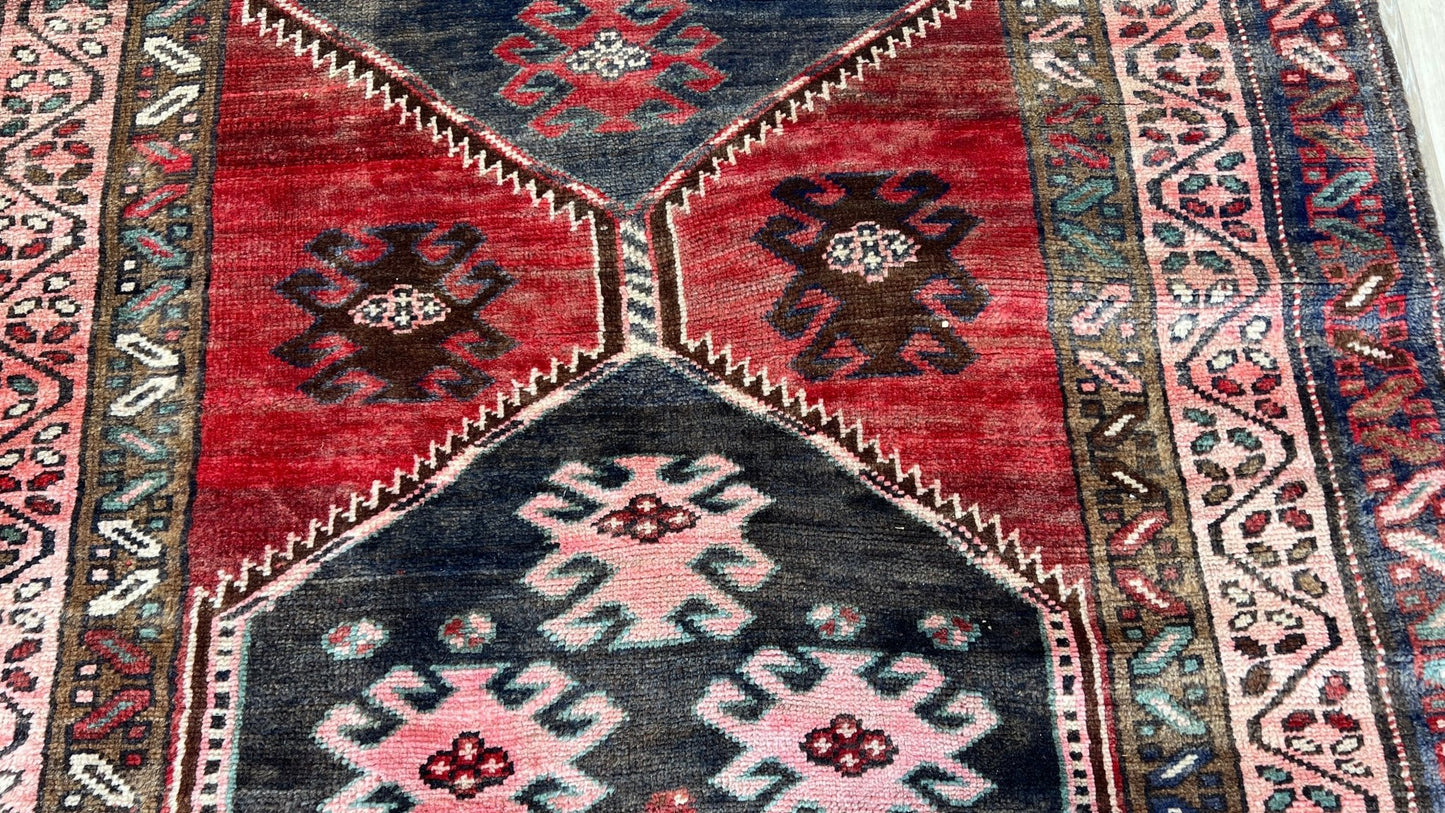 Persian Hamadan Runner 3'11"x8'10" Area Rug