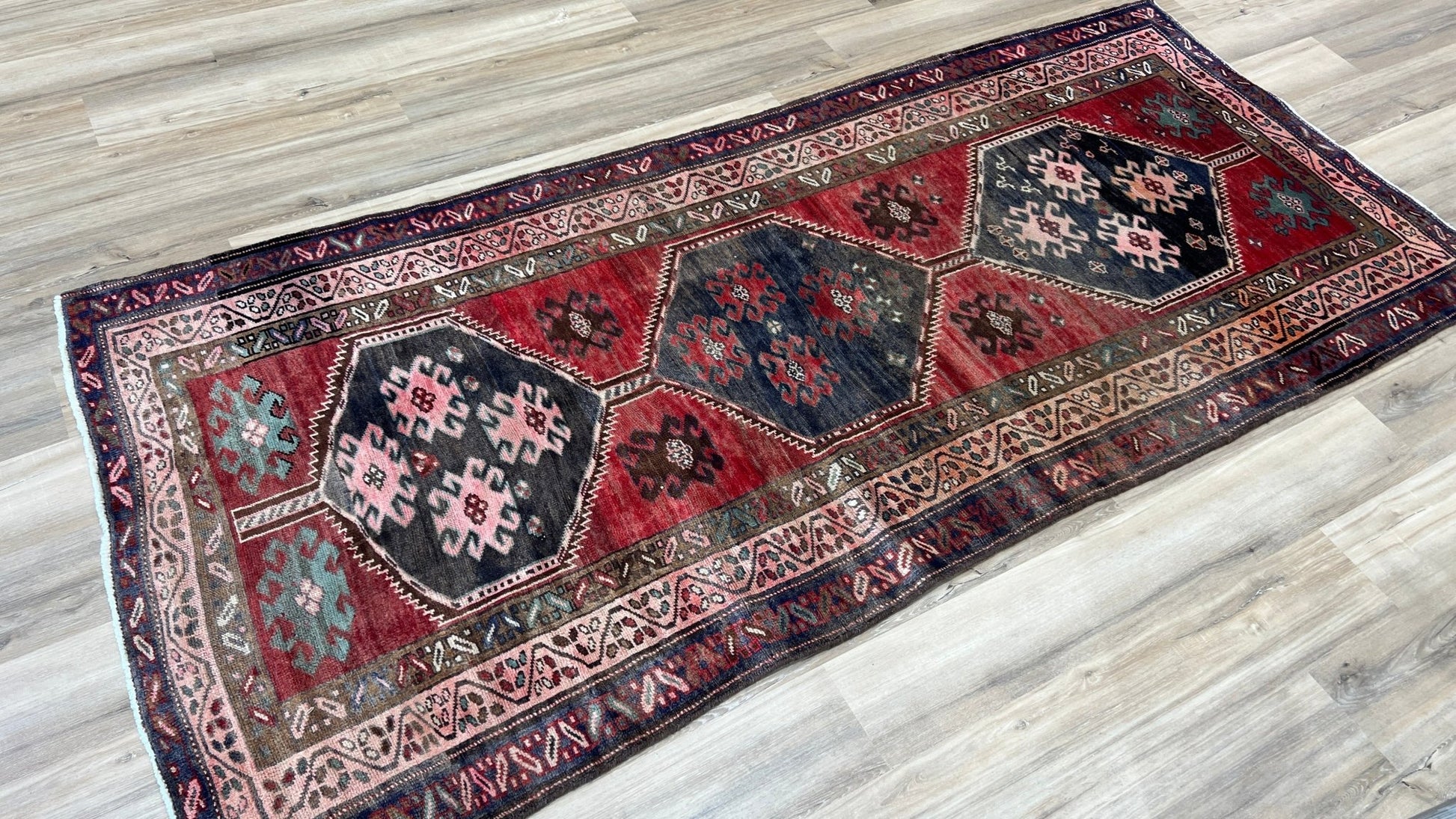 Persian Hamadan Runner 3'11"x8'10" Area Rug