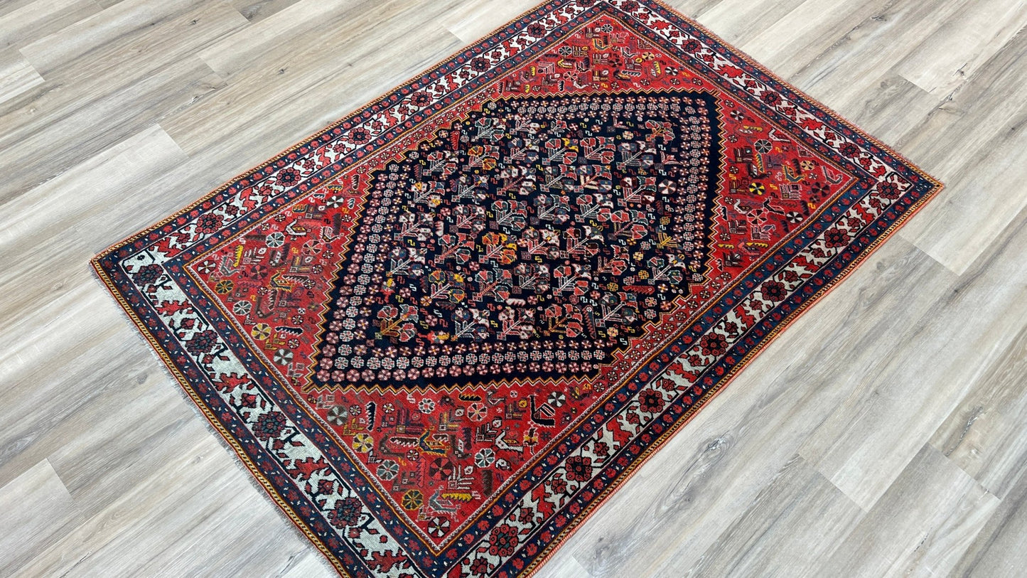Persian Qashqai 4'3"x6'1" Area Rug