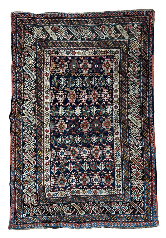 Caucasian Chechey 4'x5'5" Area Rug