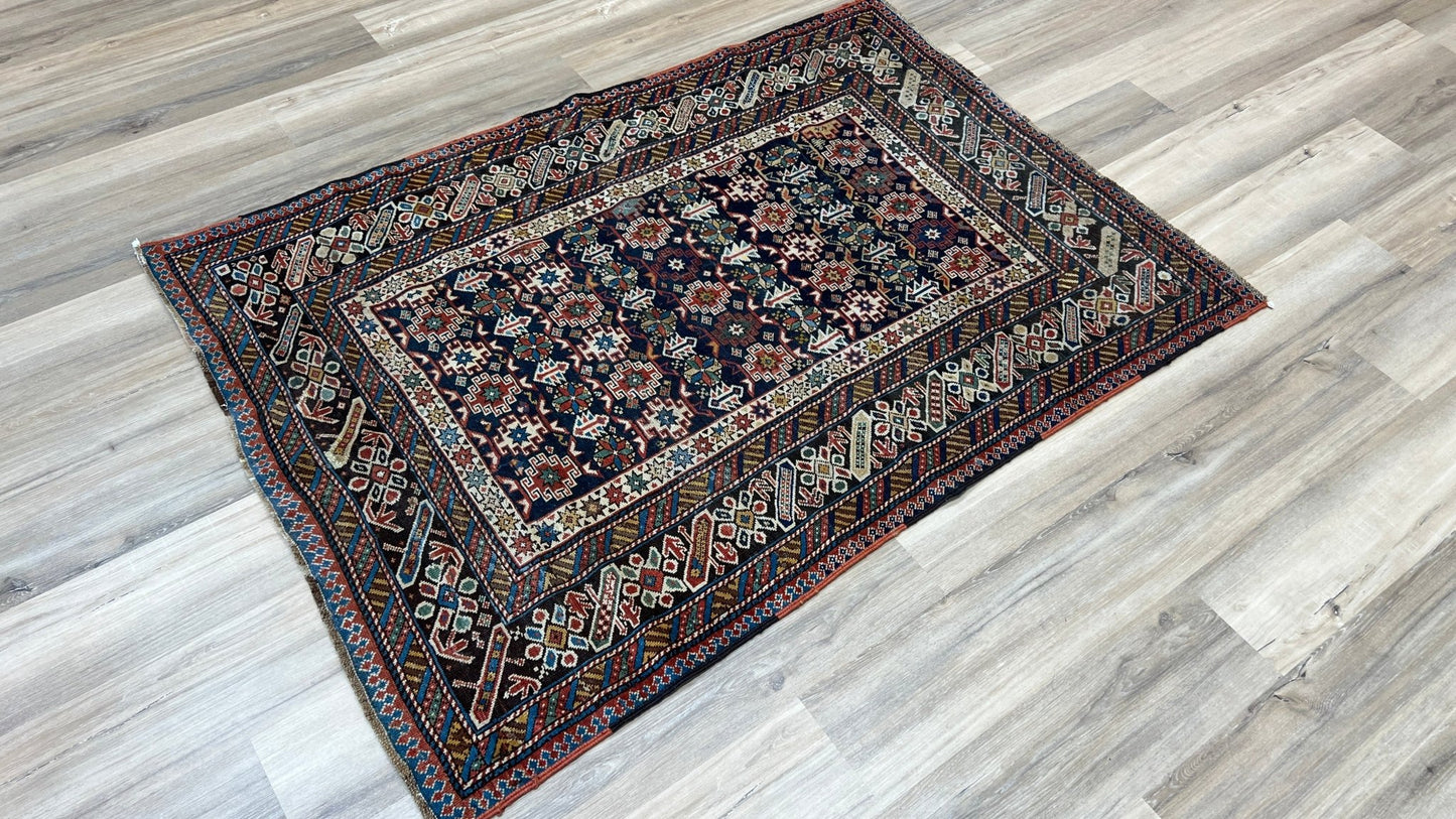 Caucasian Chechey 4'x5'5" Area Rug
