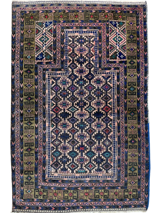 Tribal Baluch 2'8"x4'2" Area Rug