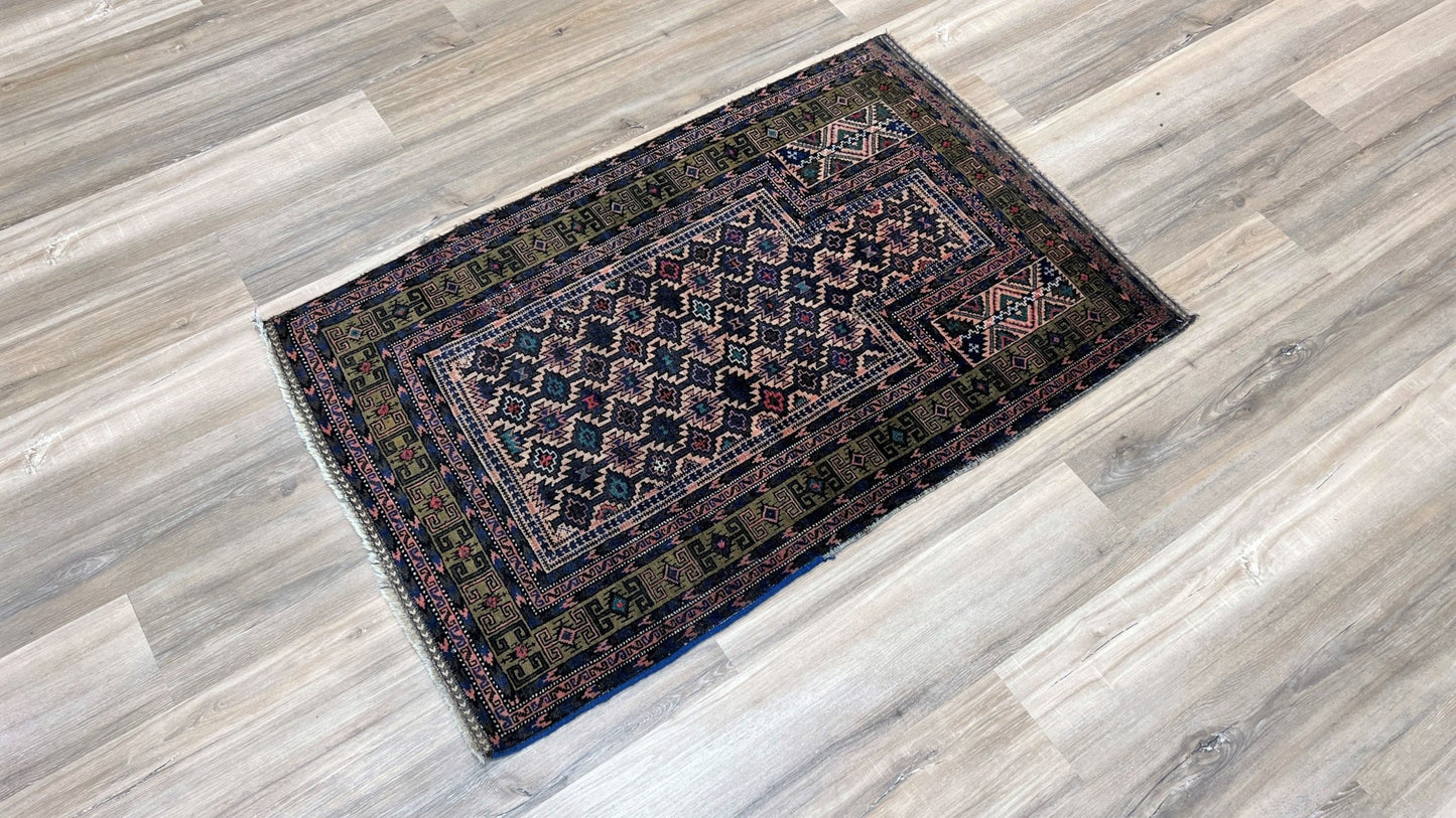 Tribal Baluch 2'8"x4'2" Area Rug